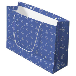 Animals cute cats pattern. large gift bag
