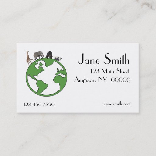 Customizable Animals Earth Business Card