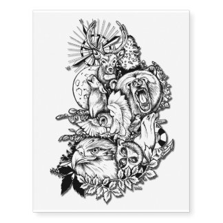 Animals fight temporary tattoos