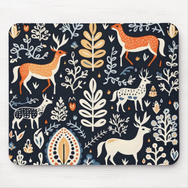 Animals Folk Pattern Mouse Pad (Front)