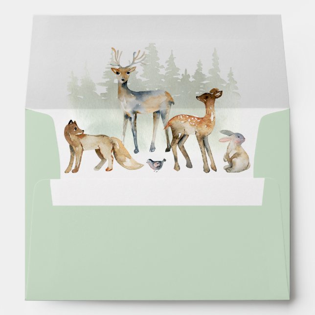 Animals Forest Woodland Baby Shower Envelope (Back (Bottom))