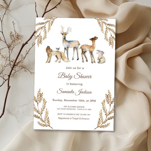 Animals Forest Woodland Baby Shower Invitation (Creator Uploaded)