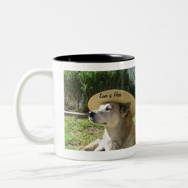 animals give love Two-Tone coffee mug (Left)