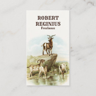 Animals Goats Vintage Art Business Card