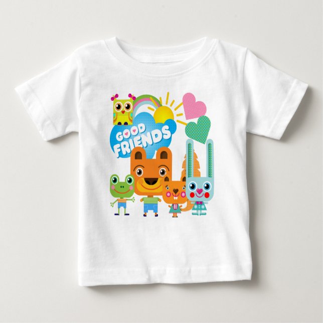 Animals Good Friends Baby T-Shirt (Front)