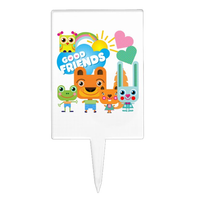 Animals Good Friends Cake Topper (Front)