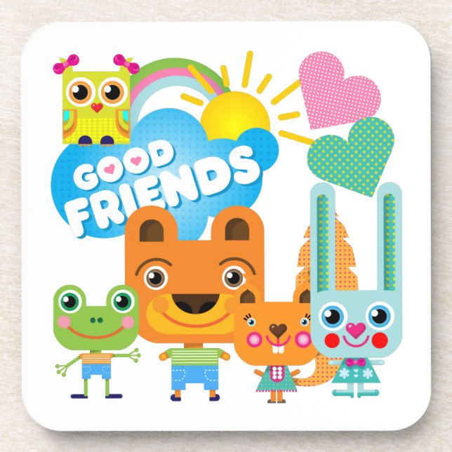 Animals Good Friends Coaster (Front)