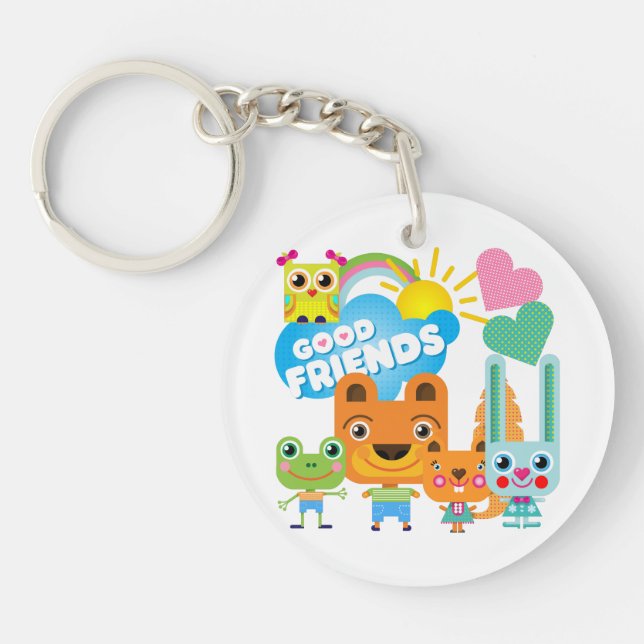 Animals Good Friends Keychain (Front)