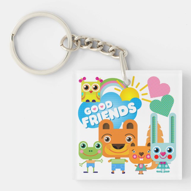 Animals Good Friends Keychain (Front)