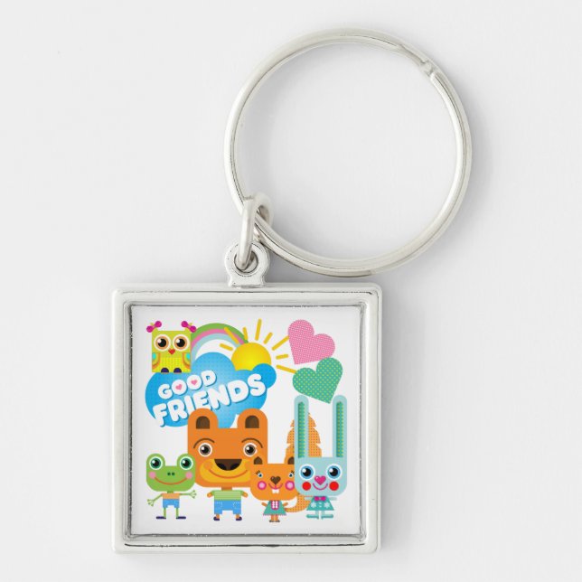 Animals Good Friends Keychain (Front)