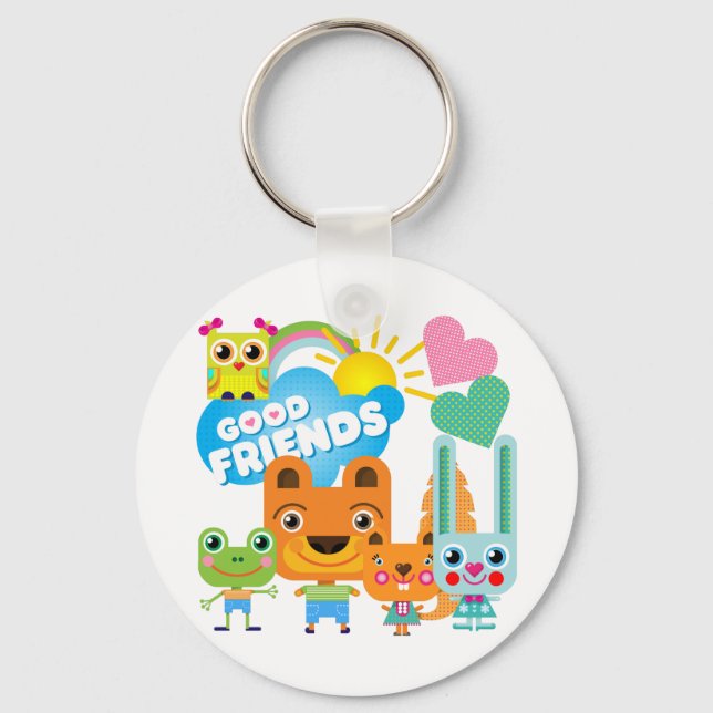 Animals Good Friends Keychain (Front)