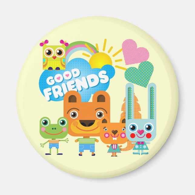 Animals Good Friends Magnet (Front)