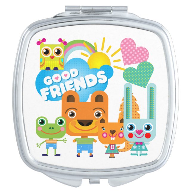 Animals Good Friends Mirror For Makeup (Front)