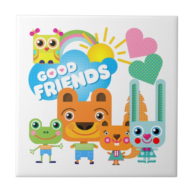 Animals Good Friends Tile (Front)