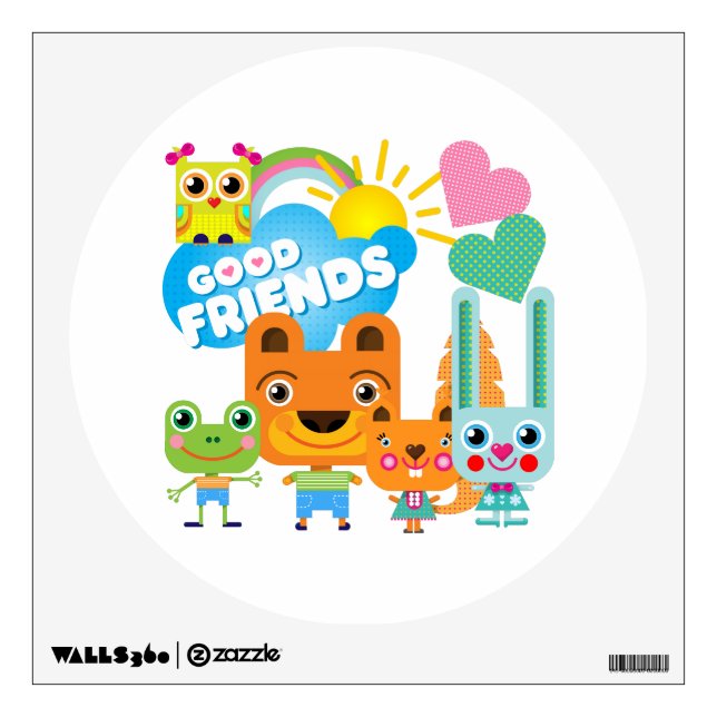 Animals Good Friends Wall Sticker (Front)