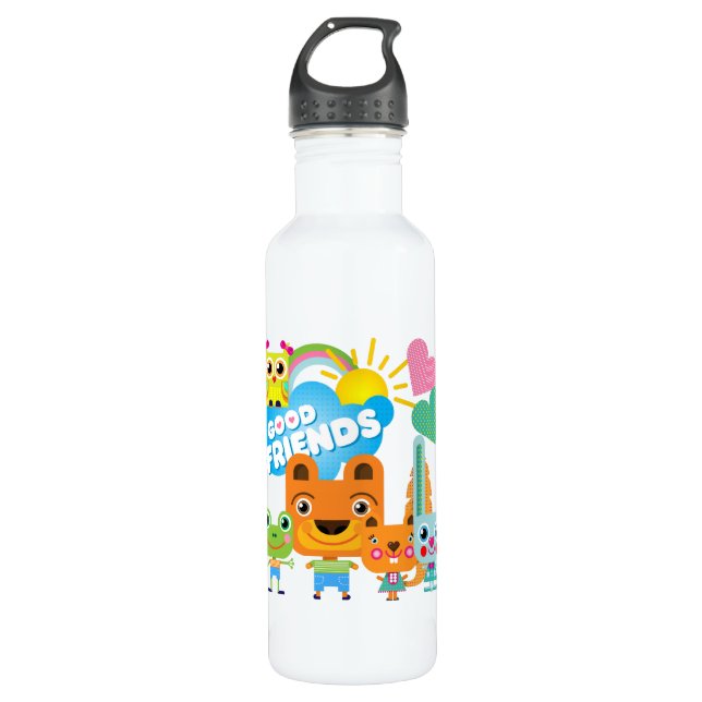 Animals Good Friends Water Bottle (Front)