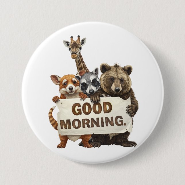 Animals, Good Morning, Button (Front)