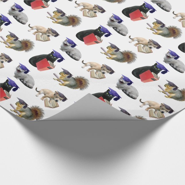 Animals Graduation Wrapping Paper (Corner)