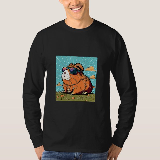 Animals Graphic  Guinea Pig Wearing Sunglasses 1 T-Shirt (Front)