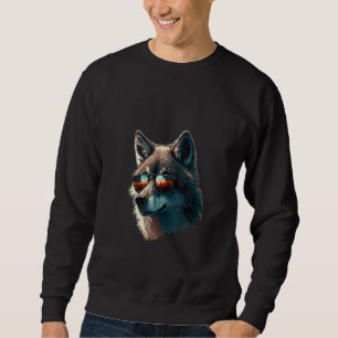 Animals Graphic  Wolf Wearing Sunglasses 4 Sweatshirt