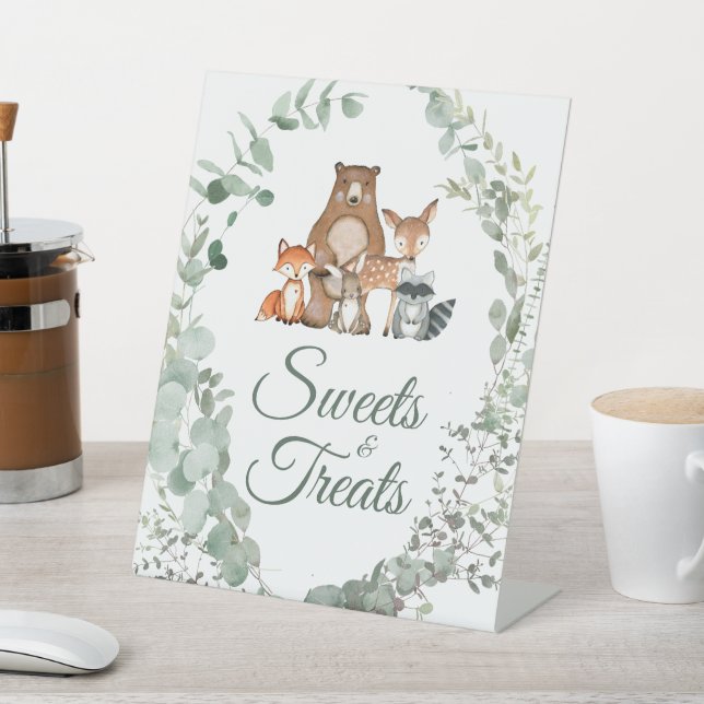  Animals Greenery Baby Shower Sweets & Treats Sign (In SItu)