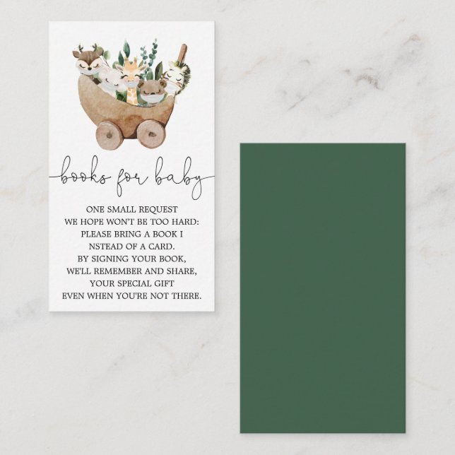 Animals Greenery Boho Books For Baby Card (Front/Back)