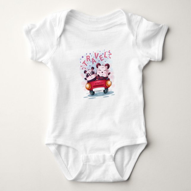 Animals in a car No 6 Baby Bodysuit (Front)