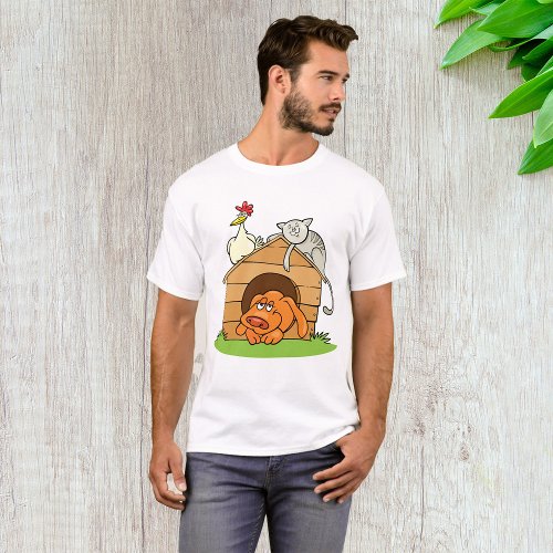 Animals In A Doghouse Mens T_Shirt