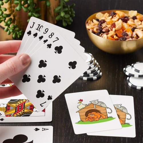 Animals In A Doghouse Poker Cards