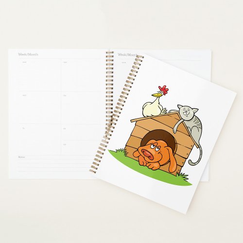 Animals In A Doghouse Spiral Planner