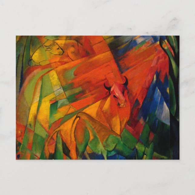 Animals in a Landscape by Franz Marc Postcard (Front)