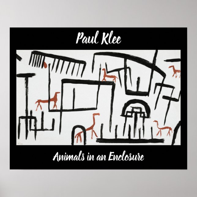 Animals in an Enclosure by Paul Klee Poster (Front)