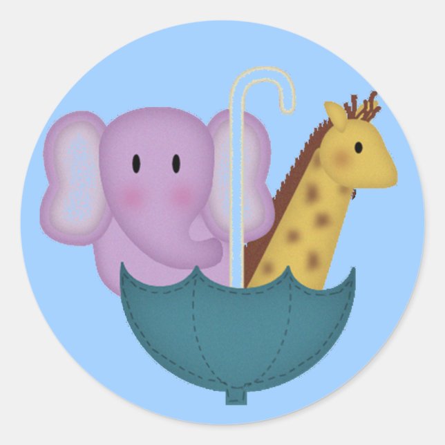 Animals in an Umbrella Stickers (Front)