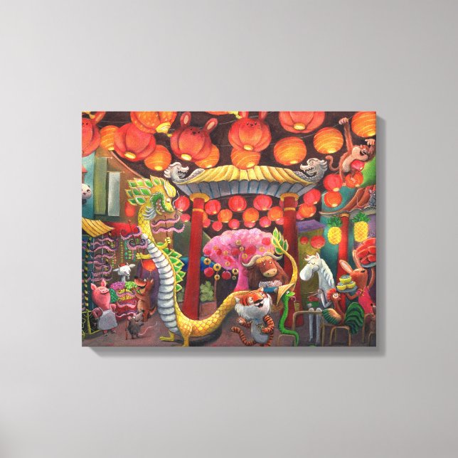 Animals in China Town Canvas Print (Front)