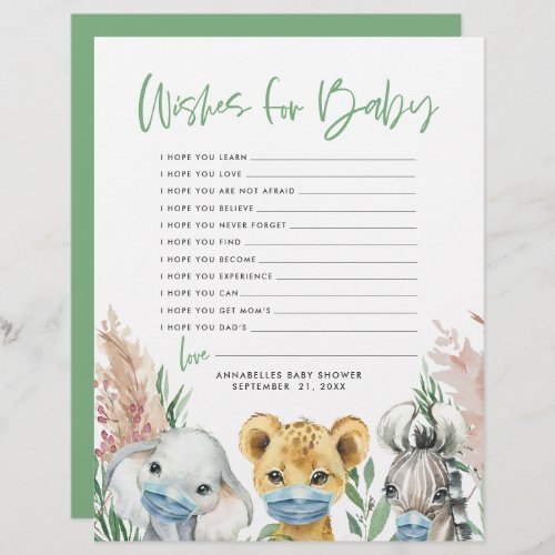 Animals in mask gender neutral wishes for baby let letterhead