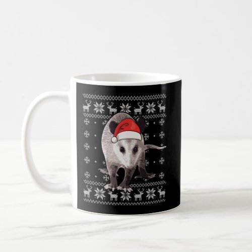 Animals In Santa Hat Opossum Christmas Funny Gift  Coffee Mug