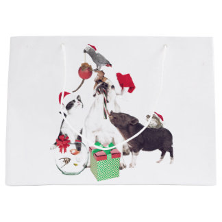 ANIMALS IN Santa hats GIFT BAGS