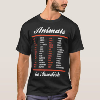 Animals In Swedish Swedish Language Cheatsheet T-Shirt