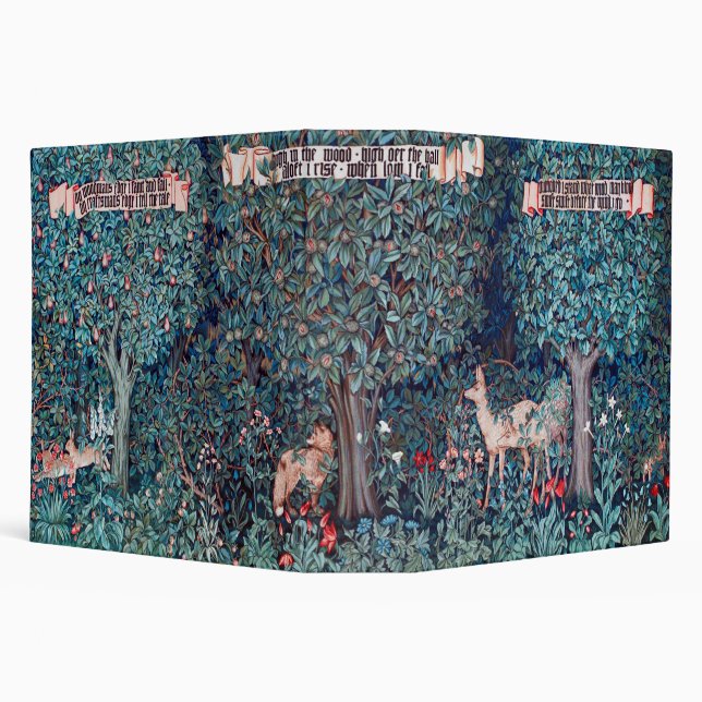 Animals in The Forest, William Morris 3 Ring Binder (Background)
