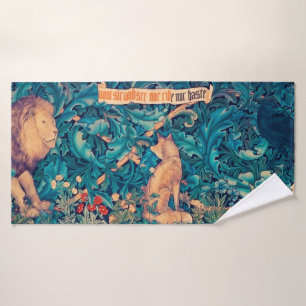 Animals in The Forest, William Morris Bath Towel