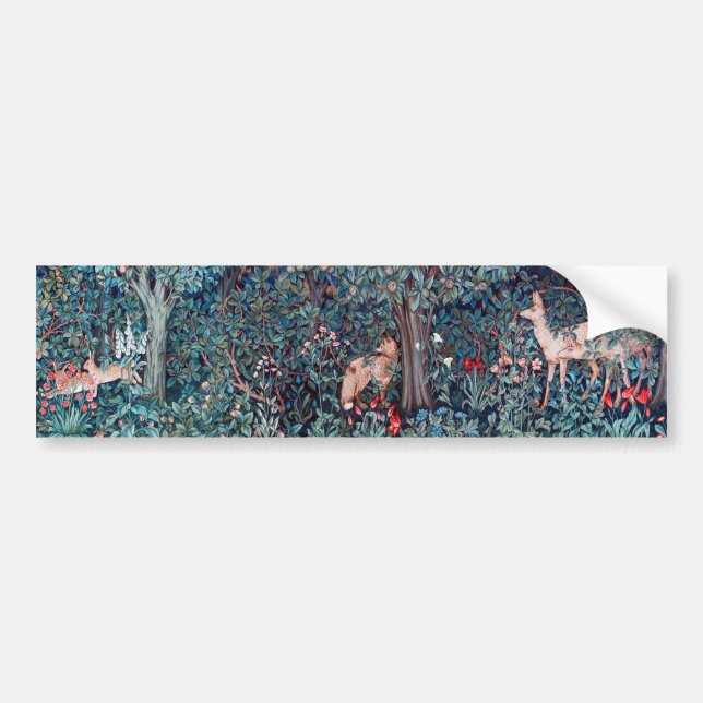 Animals in The Forest, William Morris Bumper Sticker (Front)