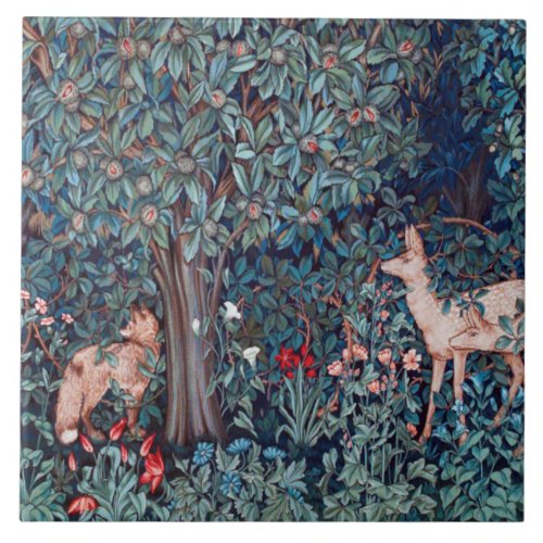 Animals in The Forest William Morris Ceramic Tile