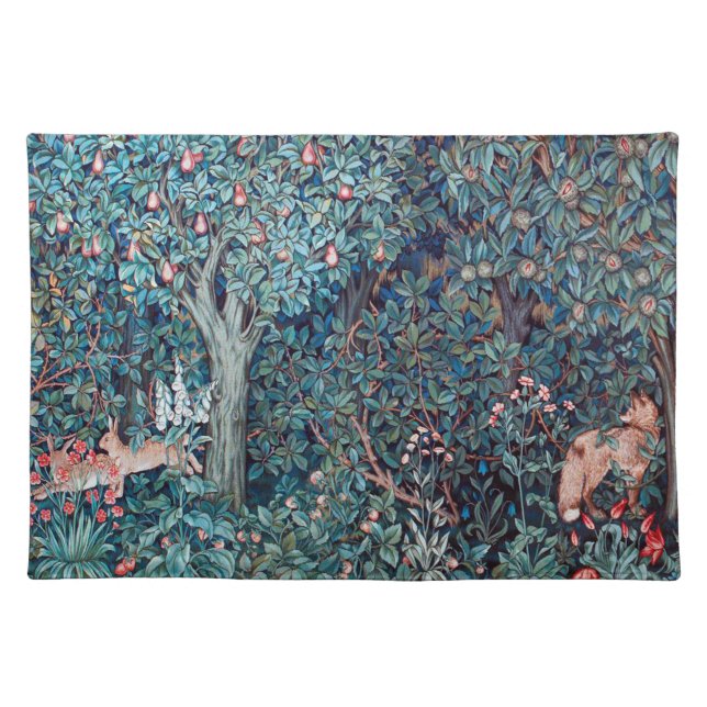 Animals in The Forest, William Morris Cloth Placemat (Front)