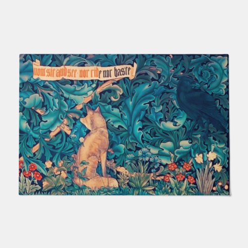 Animals in The Forest William Morris Doormat