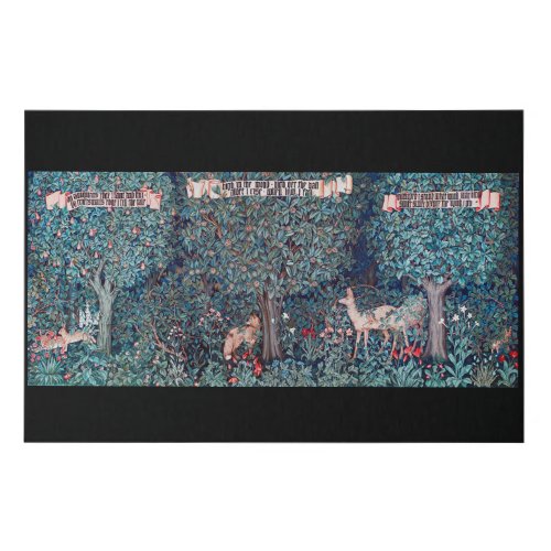 Animals in The Forest William Morris Faux Canvas Print