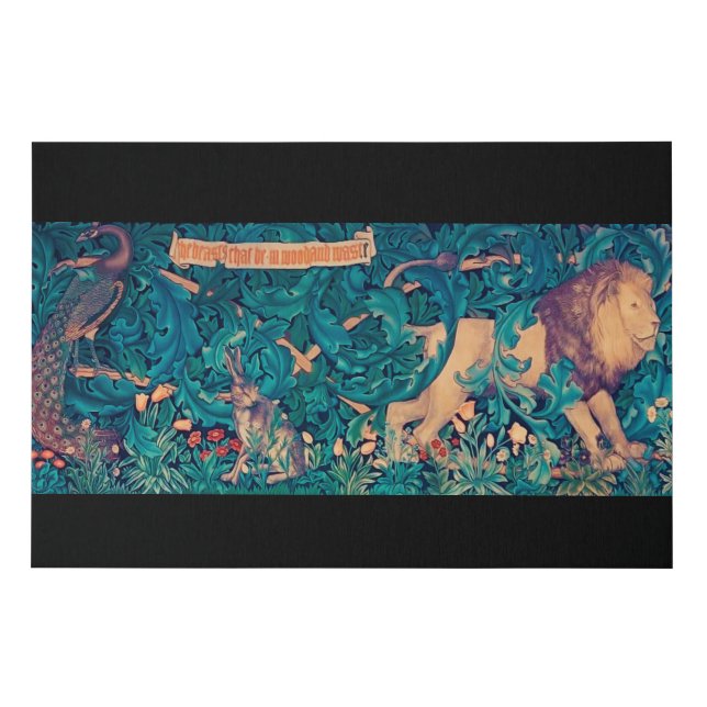 Animals in The Forest, William Morris Faux Canvas Print (Front)