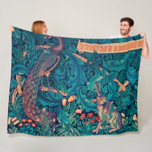 Animals in The Forest, William Morris Fleece Blanket