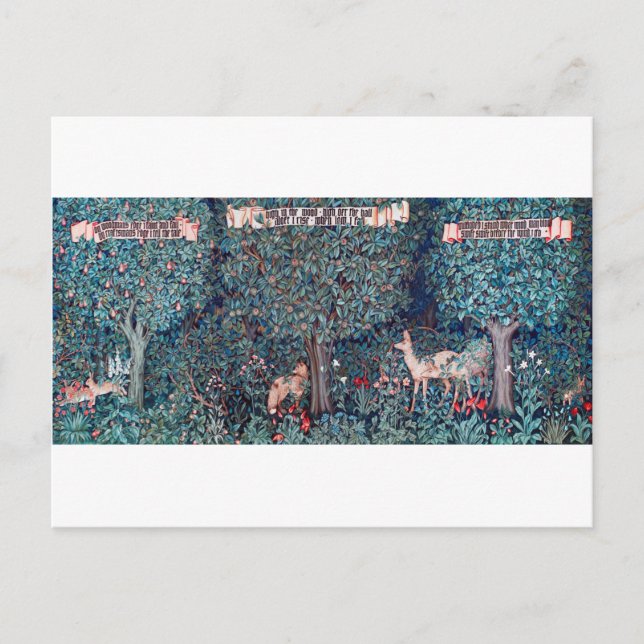 Animals in The Forest, William Morris Postcard (Front)