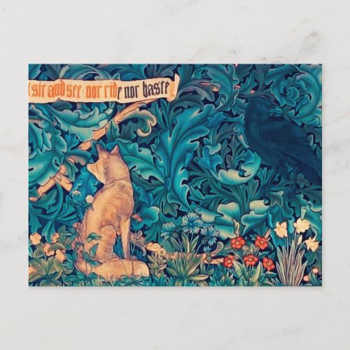 Animals in The Forest William Morris Postcard