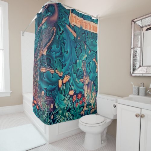 Animals in The Forest William Morris Shower Curtain